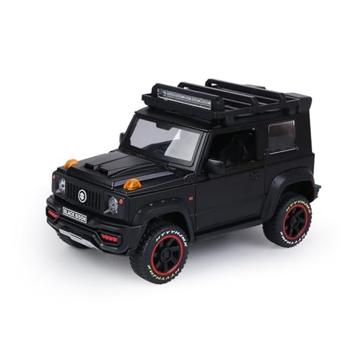 RYUEXING Für 1/24 Jimny Simulation Legierung Auto Modell mit Ton und Licht Multifunktions Interaktives Kinderspielzeug Sammlung Ornamente (Schwarz) von RYUEXING