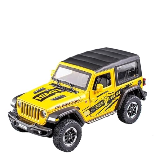 RYUEXING Für 1/24 Rubicon Simulation Alloy Toy Car Collection Auto Modell Ornamente Sound und Licht zurück (Gelb) von RYUEXING