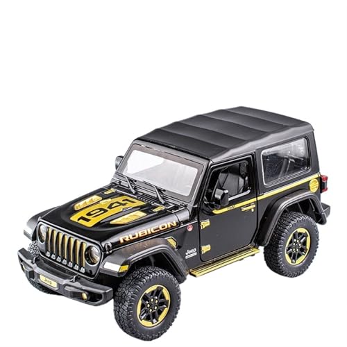 RYUEXING Für 1/24 Rubicon Simulation Alloy Toy Car Collection Auto Modell Ornamente Sound und Licht zurück (Schwarz) von RYUEXING