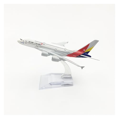 RYUEXING Für 1/400 16 cm Asiana Airlines Airbus A380 Flugzeugmodell Legierung Solide Simulation Airliner Statische Sammlung Ornamente von RYUEXING