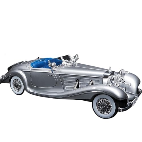 RYUEXING Für 1:18 Modell Klassisches Auto 500k Retro Legierung Simulation Modell Auto Ornamente Sammlung Für Erwachsene (Silber) von RYUEXING