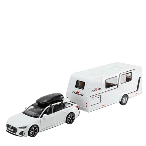 RYUEXING Maßstab 1:32 Geeignet Für Automodell RS6 Legierung Simulation Anhänger RV Spielzeug Auto Modell Ornamente Kollektion (White) von RYUEXING