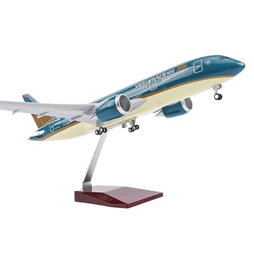 RYUEXING Simuliertes Vietnam Airlines 787-Flugzeug, Modell-Passagierflugzeug Mit Fahrwerk Und Lichtern, Modellflugzeug-Geschenkornamente von RYUEXING