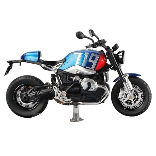 RYUEXING for 1/12 Latte Motorrad Simulation Legierung Lenkung Sound Und Licht Stoßdämpfung Funktion Spielzeug Auto Modell Geschenk Ornamente Sammlung(Blue) von RYUEXING