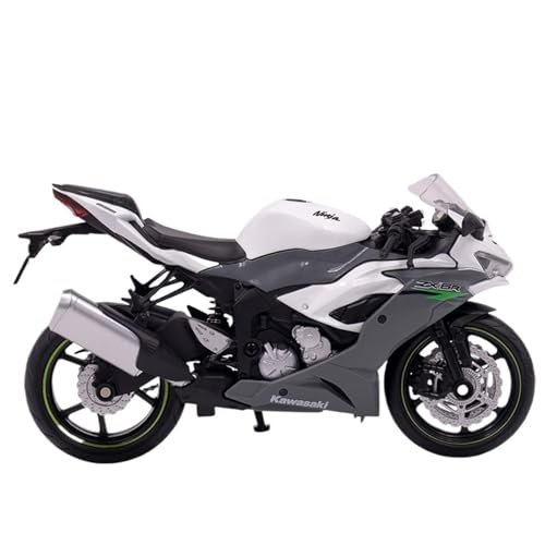 RYUEXING for 1/12 Ninja ZX-6R Legierung Motorrad Modell Lenkung Multi-Funktion Kinder Metall Spielzeug Sammlung Ornamente(White) von RYUEXING