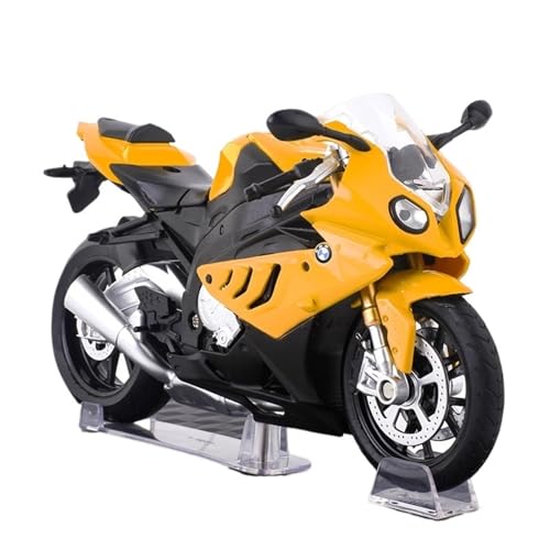 RYUEXING for 1/12 S1000RR Legierung Motorrad Modell Lenkung Multi-Funktion Kinder Metall Spielzeug Sammlung Ornamente(Yellow) von RYUEXING