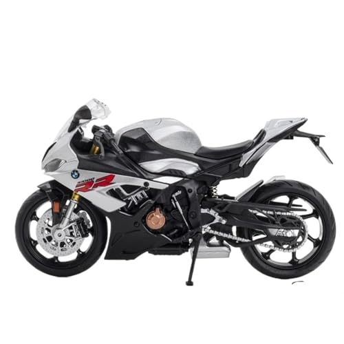 RYUEXING for 1/12 S1000RR Motorrad Modell Legierung Simulation Metall Motorrad Figur Spielzeug Auto Sammlung Ornamente(Silver) von RYUEXING