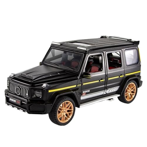 RYUEXING for 1/18 700 Legierung Geländewagen Simulation Auto Spielzeug Modell Türöffnung Sound Und Licht Lenkung Stoßdämpfung Auto Sammlung Ornamente(Black) von RYUEXING