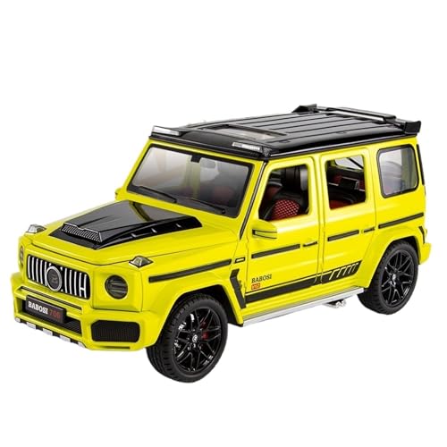 RYUEXING for 1/18 700 Legierung Geländewagen Simulation Auto Spielzeug Modell Türöffnung Sound Und Licht Lenkung Stoßdämpfung Auto Sammlung Ornamente(Yellow) von RYUEXING