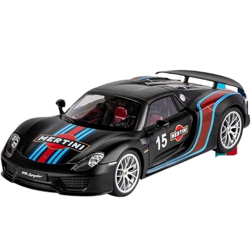 RYUEXING for 1/18 918 Martini Sportwagen Legierungssimulations-Druckgussauto Mit Sound Und Licht Multifunktionale Interaktive Spielzeugsammlung Ornamente(Black) von RYUEXING