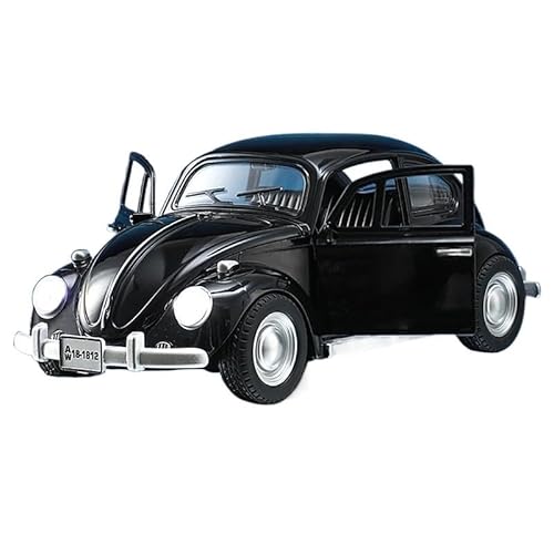 RYUEXING for 1/18 Beetle 1955 Legierung Simulation Auto Spielzeug Modell Türöffnung Sound Und Licht Lenkung Stoßdämpfung Auto Sammlung Ornamente(Black) von RYUEXING