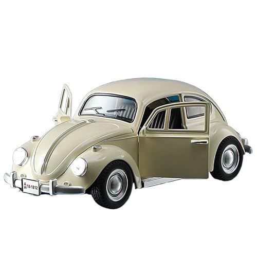 RYUEXING for 1/18 Beetle 1955 Legierung Simulation Auto Spielzeug Modell Türöffnung Sound Und Licht Lenkung Stoßdämpfung Auto Sammlung Ornamente(White) von RYUEXING