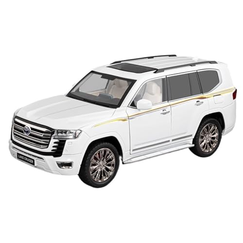 RYUEXING for 1/18 Deco Luzer LC300SUV Simulation Legierung Auto Kinder Spielzeug Modell Tür Öffnung Sound Und Licht Lenkung Stoßdämpfende Spielzeug Auto Sammlung Ornamente(White) von RYUEXING