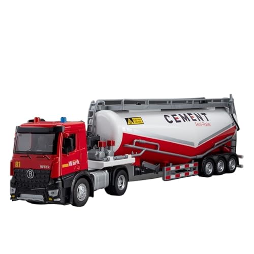 RYUEXING for 1/18 Extended Long Traktor Legierung Transport LKW Simulation Auto Spielzeug Modell Türöffnung Sound Und Licht Lenkung Stoßdämpfung Auto Sammlung Ornamente(Red) von RYUEXING