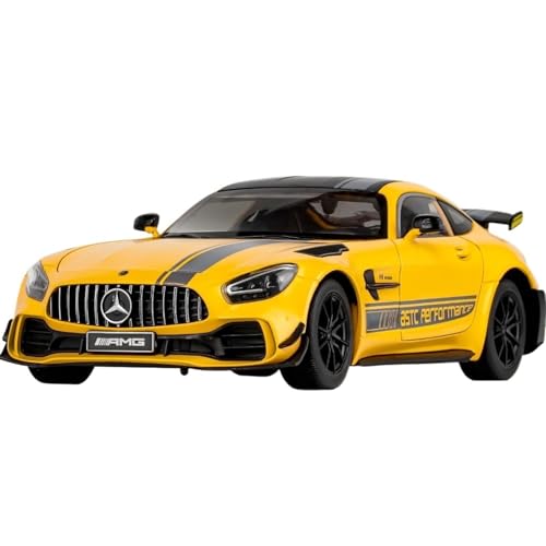 RYUEXING for 1/18 Green Devil GTR Open Door Stoßdämpfende Legierung Simulation Druckgussauto Mit Sound Und Licht Multifunktionale Interaktive Spielzeugsammlung Ornamente(Yellow) von RYUEXING