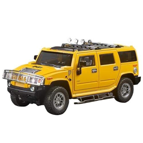 RYUEXING for 1/18 H2 Geländewagen Simulation Legierung Auto Spielzeug Modell Türöffnung Sound Und Licht Lenkung Stoßdämpfung Auto Sammlung Ornamente(Yellow) von RYUEXING