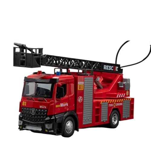 RYUEXING for 1/18 Leiter Feuerwehrauto Kinderspielzeug Wasserspray Simulation Legierung Auto Spielzeug Modell Türöffnung Sound Und Licht Lenkung Stoßdämpfung Auto Sammlung Ornamente von RYUEXING