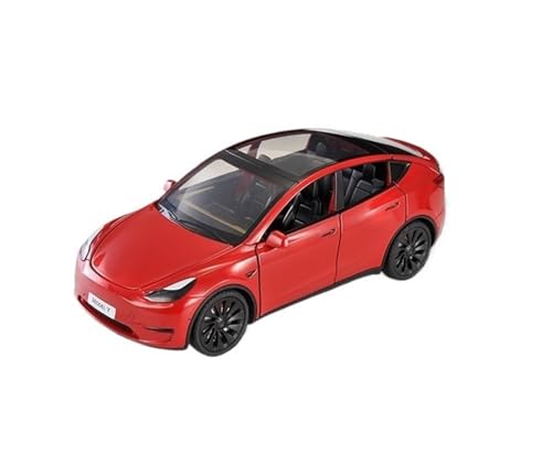 RYUEXING for 1/18 ModelY Simulation Alloy Sound and Light Car Model Can Be Turned Around Children's Toy Boy Ornaments Collection(Red) von RYUEXING