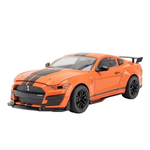 RYUEXING for 1/18 Mustang GT500 Simulation Legierung Auto Modell Tür Öffnung Sound Und Licht Lenkung Stoßdämpfung Spielzeug Auto Sammlung Ornamente(Orange) von RYUEXING