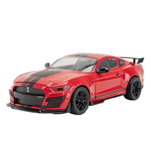 RYUEXING for 1/18 Mustang GT500 Simulation Legierung Auto Modell Tür Öffnung Sound Und Licht Lenkung Stoßdämpfung Spielzeug Auto Sammlung Ornamente(Red) von RYUEXING