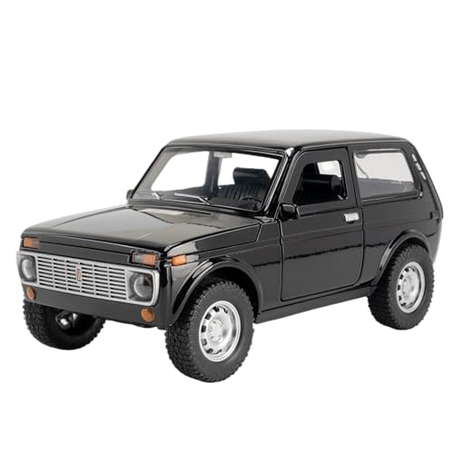 for 1/18 Russische Niva Geländewagen Simulation Legierung Auto Spielzeug Modell Türöffnung Sound Und Licht Lenkung Stoßdämpfung Spielzeug Auto Sammlung Ornamente(Black) von RYUEXING