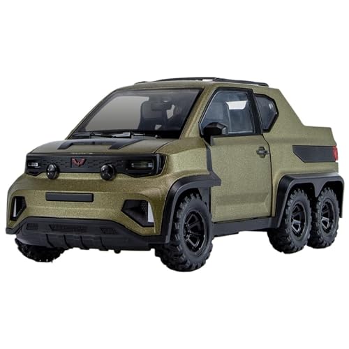 RYUEXING for 1/18 Wuling Mini Pickup Truck Off-Road Simulation Legierung Auto Modell Mit Sound Und Licht Multi-Funktion Interaktive Kinder Spielzeug Sammlung Ornamente(Green) von RYUEXING