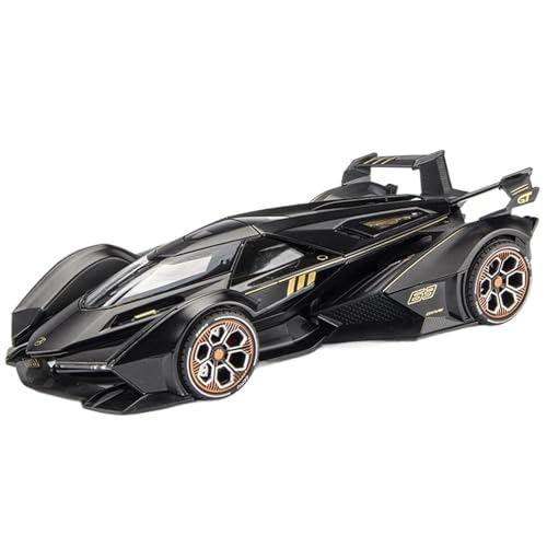 RYUEXING for 1/22 V12 Racing Auto Simulation Legierung Druckguss Auto Modell Kinder Spielzeug Sammlung Ornamente(Black) von RYUEXING