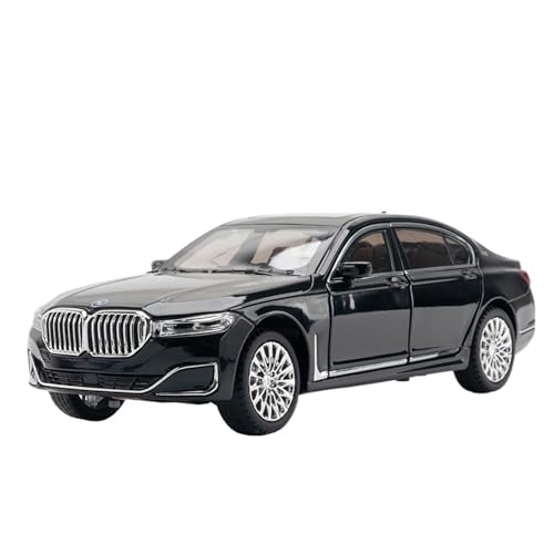 RYUEXING for 1/24 760LI Legierung Simulation Auto Spielzeug Modell Offene Tür Sound Und Licht Lenkung Dämpfung Auto Sammlung Ornamente(Black) von RYUEXING