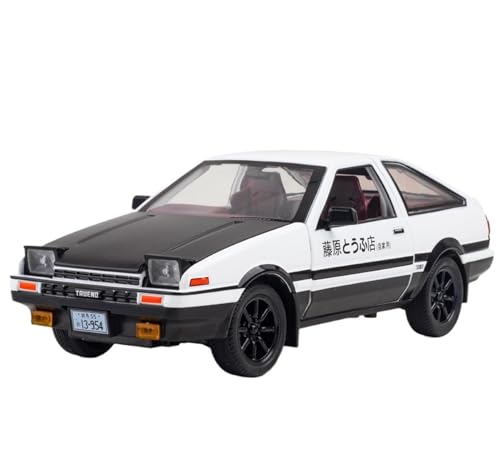 RYUEXING for 1/24 AE86 Legierung Sportwagen Simulation Auto Spielzeugmodell Offene Tür Sound Und Licht Lenkung Stoßdämpfung Auto Sammlung Ornamente(Black) von RYUEXING