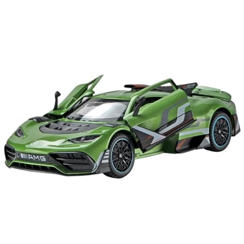 RYUEXING for 1/24 AMGONE Automodell Supersportwagen F1 Rennwagensimulation Legierung Lenkung Ton Und Licht Türöffnungsfunktion Spielzeugautomodell Ornamente Sammlung(Green) von RYUEXING