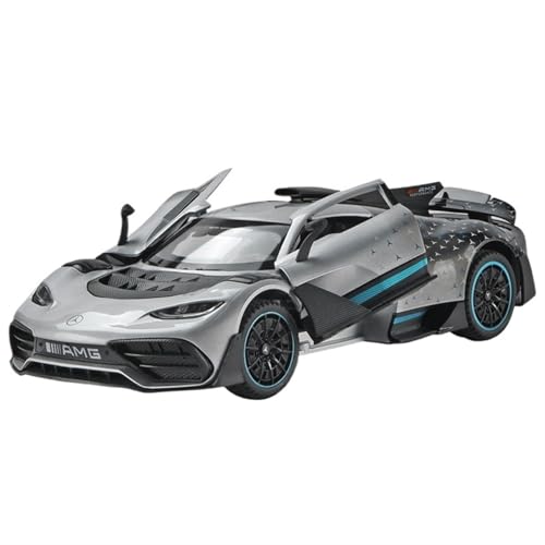 RYUEXING for 1/24 AMGONE Automodell Supersportwagen F1 Rennwagensimulation Legierung Lenkung Ton Und Licht Türöffnungsfunktion Spielzeugautomodell Ornamente Sammlung(Silver) von RYUEXING