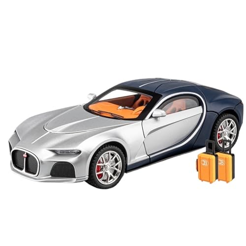 RYUEXING for 1/24 Atlantic Auto Sportwagen Simulation Legierung Lenkung Sound Und Licht Stoßdämpfung Funktion Spielzeug Auto Modell Ornamente Sammlung(Silver) von RYUEXING