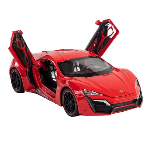 RYUEXING for 1/24 Auto Zu 24082 Laiken Legierung Spielzeug Sport Auto Simulation Auto Spielzeug Modell Öffnen Sie Die Tür Sound Und Licht Lenkung Stoßdämpfung Auto Sammlung Ornamente(Red) von RYUEXING