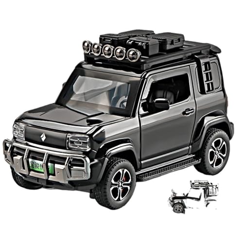 RYUEXING for 1/24 Baojun Yueye Geländewagen Simulation Legierung Lenkung Sound Und Licht Türöffnung Funktion Spielzeug Auto Modell Ornamente Sammlung(Black) von RYUEXING