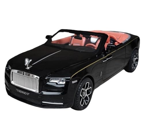 RYUEXING for 1/24 Cabrio Yaoying Automodell Kindersportwagensimulation Legierung Türöffnung Ton Und Licht Drehen Junge Spielzeugautosammlung Ornamente(Black) von RYUEXING