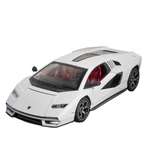 RYUEXING for 1/24 Contrash 800 Street Car Version des Alloy Sports Car Simulation Car Toy Model Open The Door Sound and Light Steering Shock Absorption Car Collection Ornaments(White) von RYUEXING