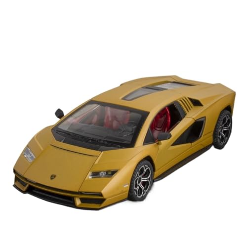 RYUEXING for 1/24 Contrash 800 Street Car Version des Alloy Sports Car Simulation Car Toy Model Open The Door Sound and Light Steering Shock Absorption Car Collection Ornaments(Yellow) von RYUEXING