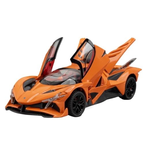 RYUEXING for 1/24 EVO Sportwagen Simulation Legierung Auto Modell Spielzeug Sammlung Ornamente(Orange) von RYUEXING