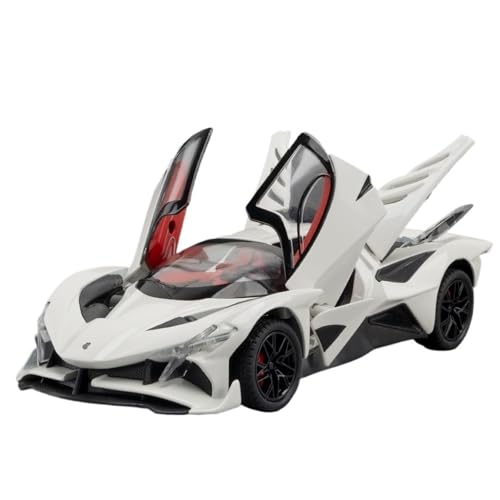 RYUEXING for 1/24 EVO Sportwagen Simulation Legierung Auto Modell Spielzeug Sammlung Ornamente(White) von RYUEXING