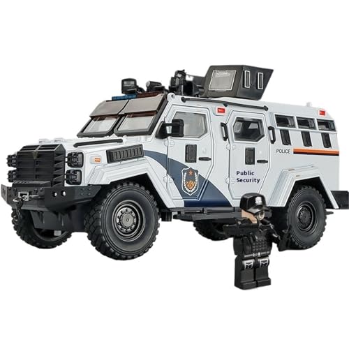 RYUEXING for 1/24 Gepanzerte Off-Road Polizei Fahrzeug Simulation Legierung Auto Modell Sammlung Ornamente(White) von RYUEXING