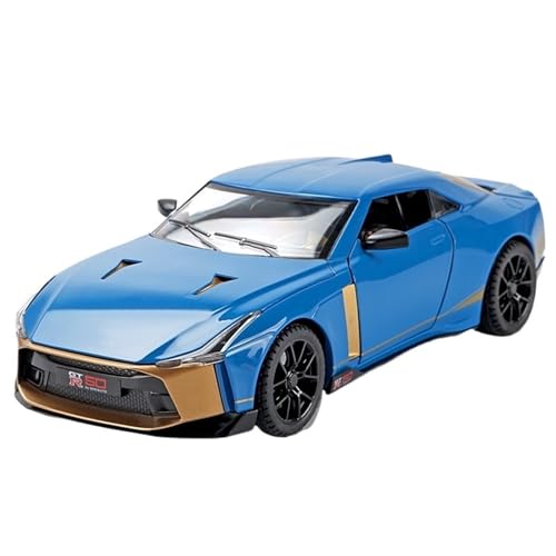 RYUEXING for 1/24 God of War Gtr50 Jubiläumsautomodell Große Sportwagensimulation Legierungslenkung Ton Und Licht Öffnen Sie Die Türfunktion Spielzeugautomodell Ornamentsammlung(Blue) von RYUEXING