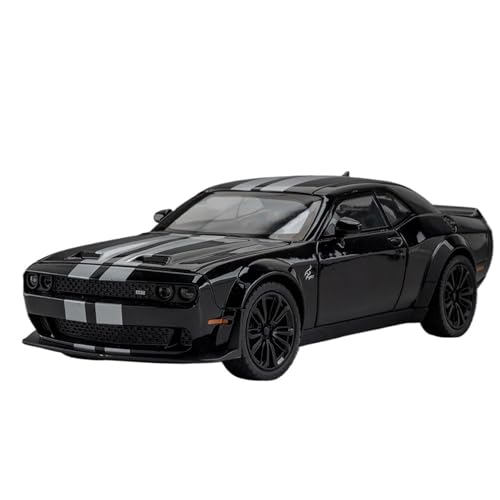 RYUEXING for 1/24 Hellcat Legierung Sportwagen Simulation Auto Spielzeug Modell Türöffnung Sound Und Licht Lenkung Stoßdämpfung Auto Sammlung Ornamente(Black) von RYUEXING