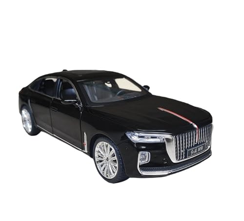 RYUEXING for 1/24 Hongqi H9 Stoßdämpfende Simulation Legierung Türöffnung Ton Und Licht Lenkung Junge Spielzeug Auto Sammlung Ornamente(Black) von RYUEXING