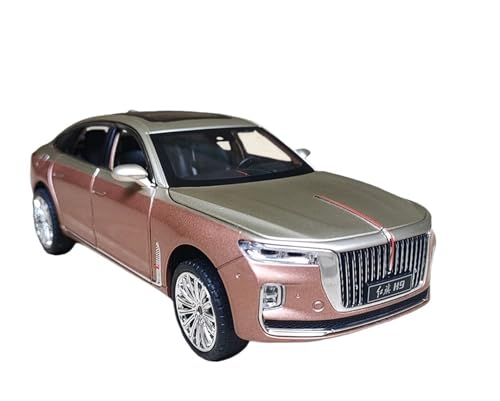 RYUEXING for 1/24 Hongqi H9 Stoßdämpfende Simulation Legierung Türöffnung Ton Und Licht Lenkung Junge Spielzeug Auto Sammlung Ornamente(Gold) von RYUEXING