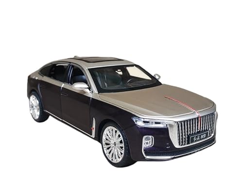 RYUEXING for 1/24 Hongqi H9 Stoßdämpfende Simulation Legierung Türöffnung Ton Und Licht Lenkung Junge Spielzeug Auto Sammlung Ornamente(Purple) von RYUEXING