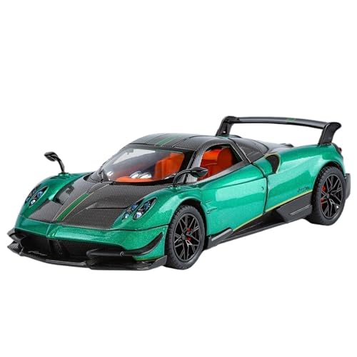 RYUEXING for 1/24 Huayra BC Sportwagen Simulation Legierung Automodell Mit Sound Und Licht Multifunktions-interaktive Kinderspielzeug-Sammlung Ornamente(Green) von RYUEXING