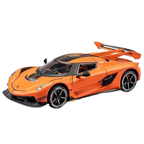 RYUEXING for 1/24 Koenigsegg Legierung Sportwagen Simulation Auto Spielzeug Modell Offene Tür Sound Und Licht Lenkung Stoßdämpfung Auto Sammlung Ornamente(Orange) von RYUEXING