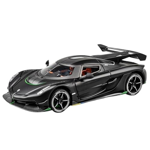 RYUEXING for 1/24 Koenigsegg One Simulation Legierung Auto Modell Mit Sound Und Licht Multifunktionale Interaktive Kinder Spielzeug Sammlung Ornamente(Black) von RYUEXING