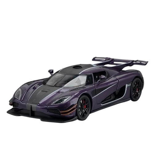 RYUEXING for 1/24 Koenigsegg Sportwagen Simulation Legierung Auto Modell Spielzeug Sammlung Ornamente(Purple) von RYUEXING