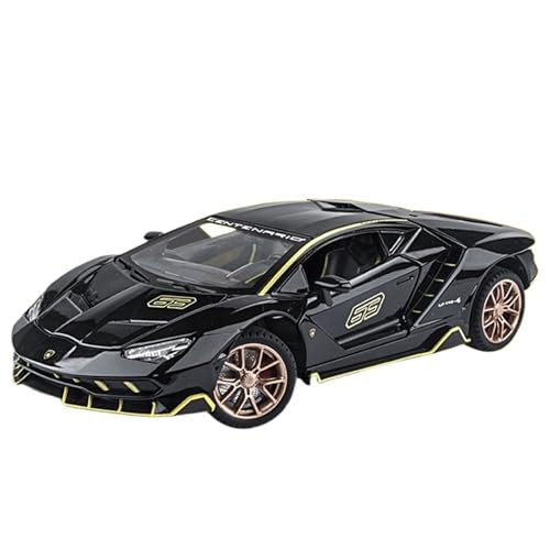 RYUEXING for 1/24 LP770-4 Sportwagen Simulation Auto Modell Legierung Türöffnung Sound Und Licht Lenkung Stoßdämpfer Spielzeug Auto Sammlung Ornamente(Black) von RYUEXING